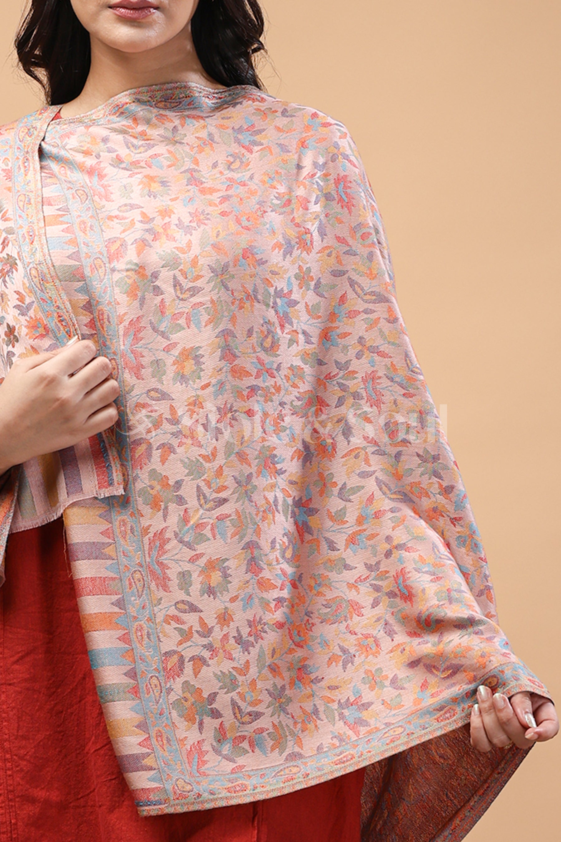 Jamavaar Fine bamboo silk stole